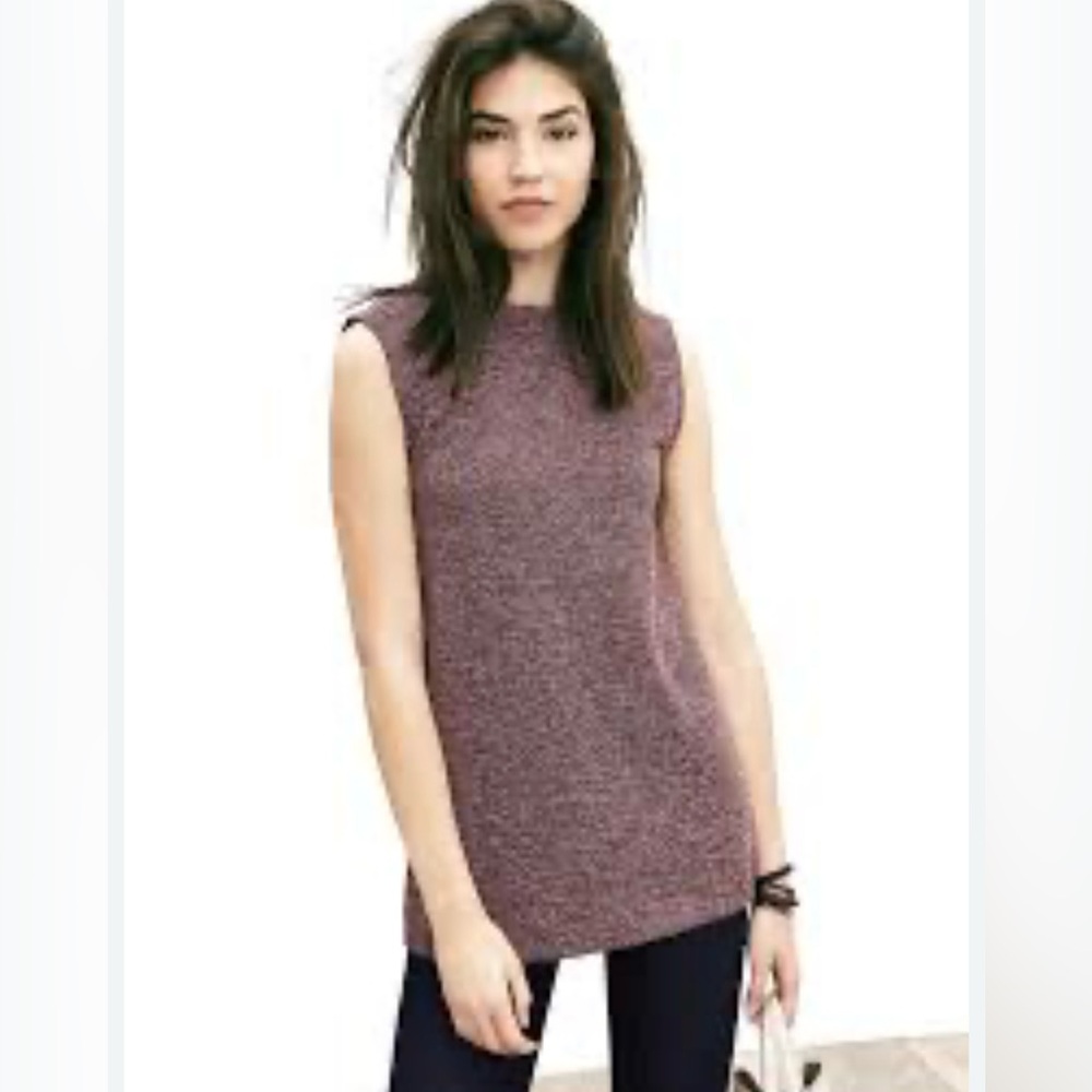 Banana Republic Textured Tunic Tank Black Rose Size XS